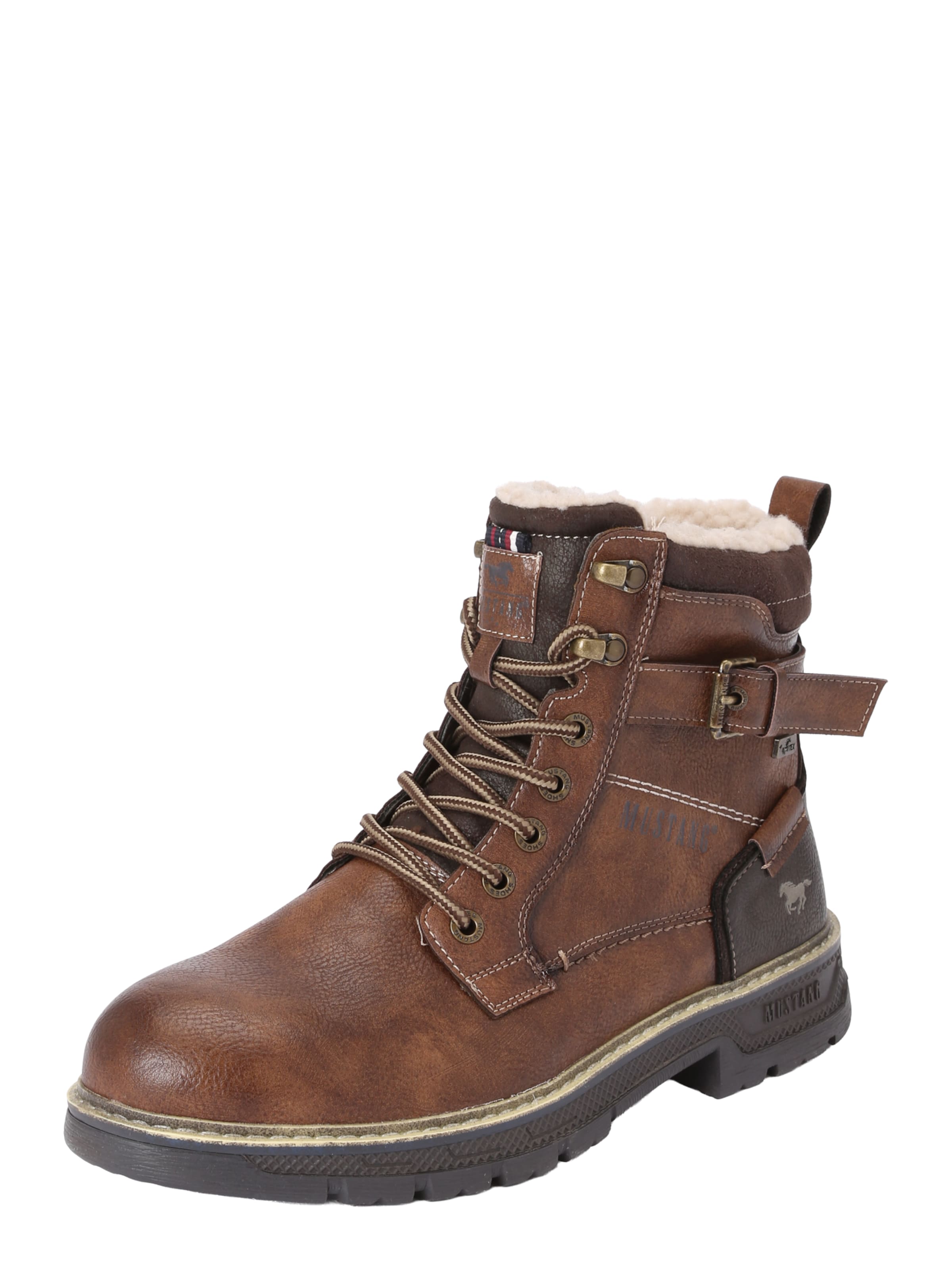 MUSTANG Boots med snörning i brun: framsida