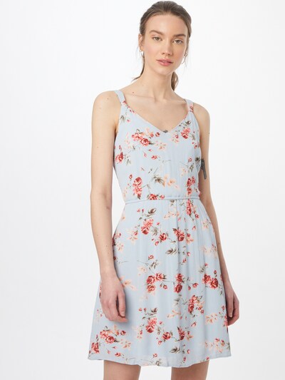 ONLY Robe d’été 'KARMEN' en opal / vert foncé / poudre / rouge rouille, Vue avec modèle