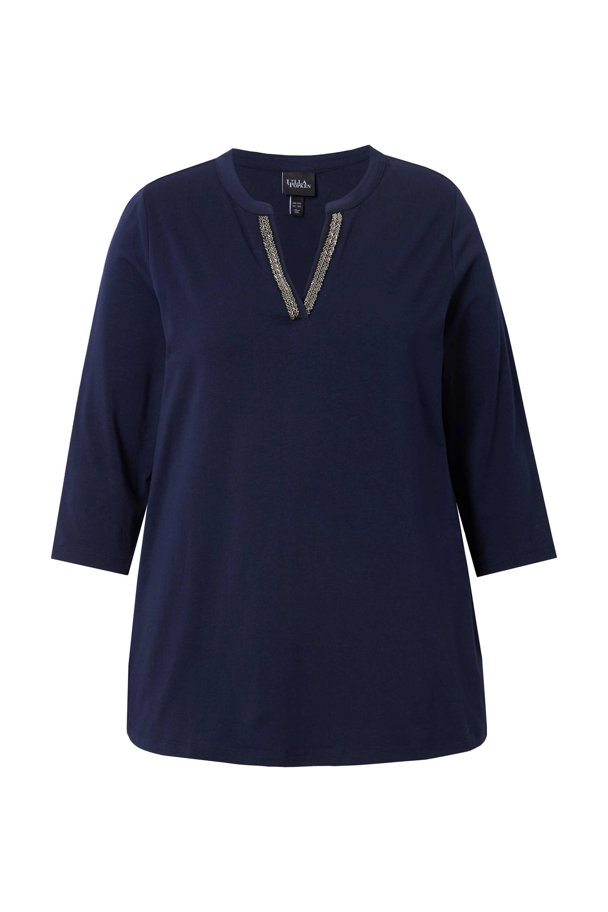 T-shirt Ulla Popken en bleu : devant