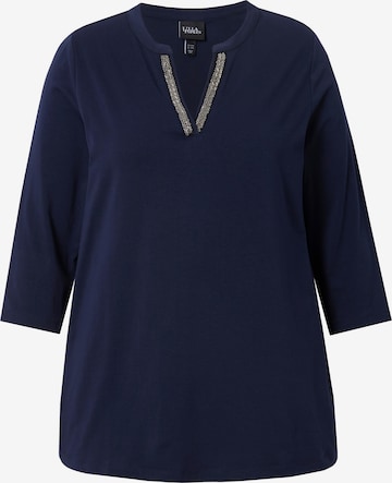 T-shirt Ulla Popken en bleu : devant