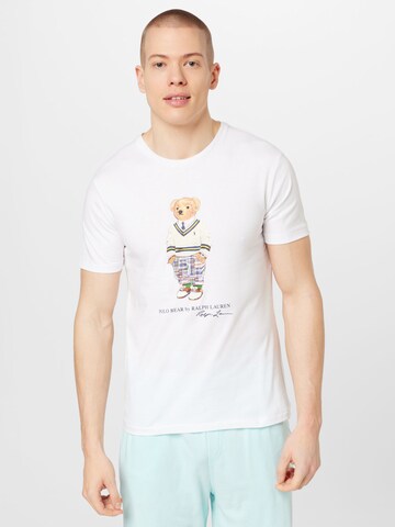 T-Shirt Polo Ralph Lauren en blanc : devant