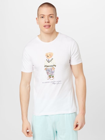 T-Shirt Polo Ralph Lauren en blanc : devant