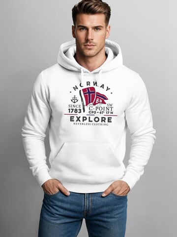 Neverless Sweatshirt 'Norway Explore' in White: front