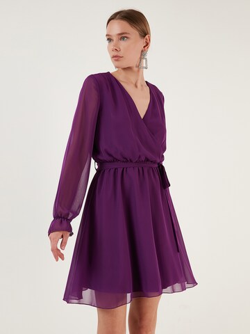 LELA Shirt Dress in Purple: front