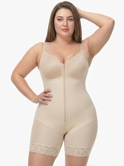Shapetape Shaping Bodysuit 'Corrigerende Bodysuit met Rits en Pijpjes' in XS in Beige, Item view