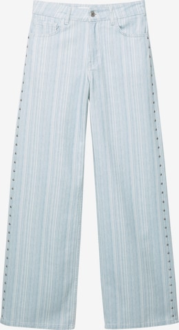 Wide leg Jeans de la Pull&Bear pe albastru: față