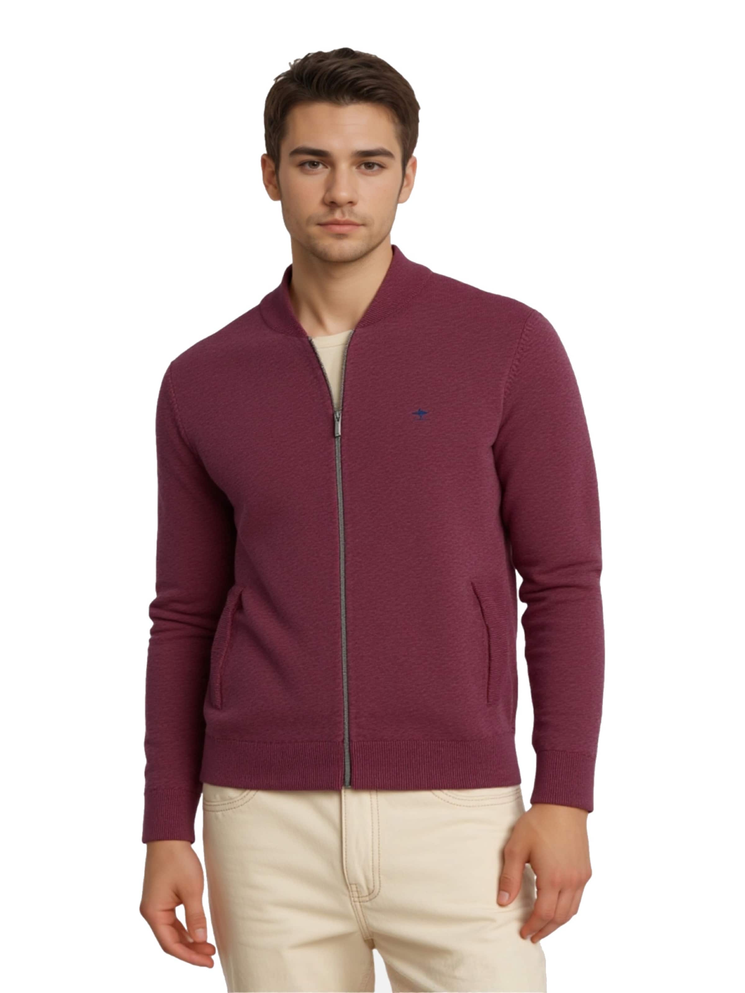 FYNCH-HATTON Knit Cardigan in Red: front