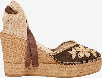 Alhamas - Sandalias 'Alpargata Cuña 10 cm' en marrón: frente