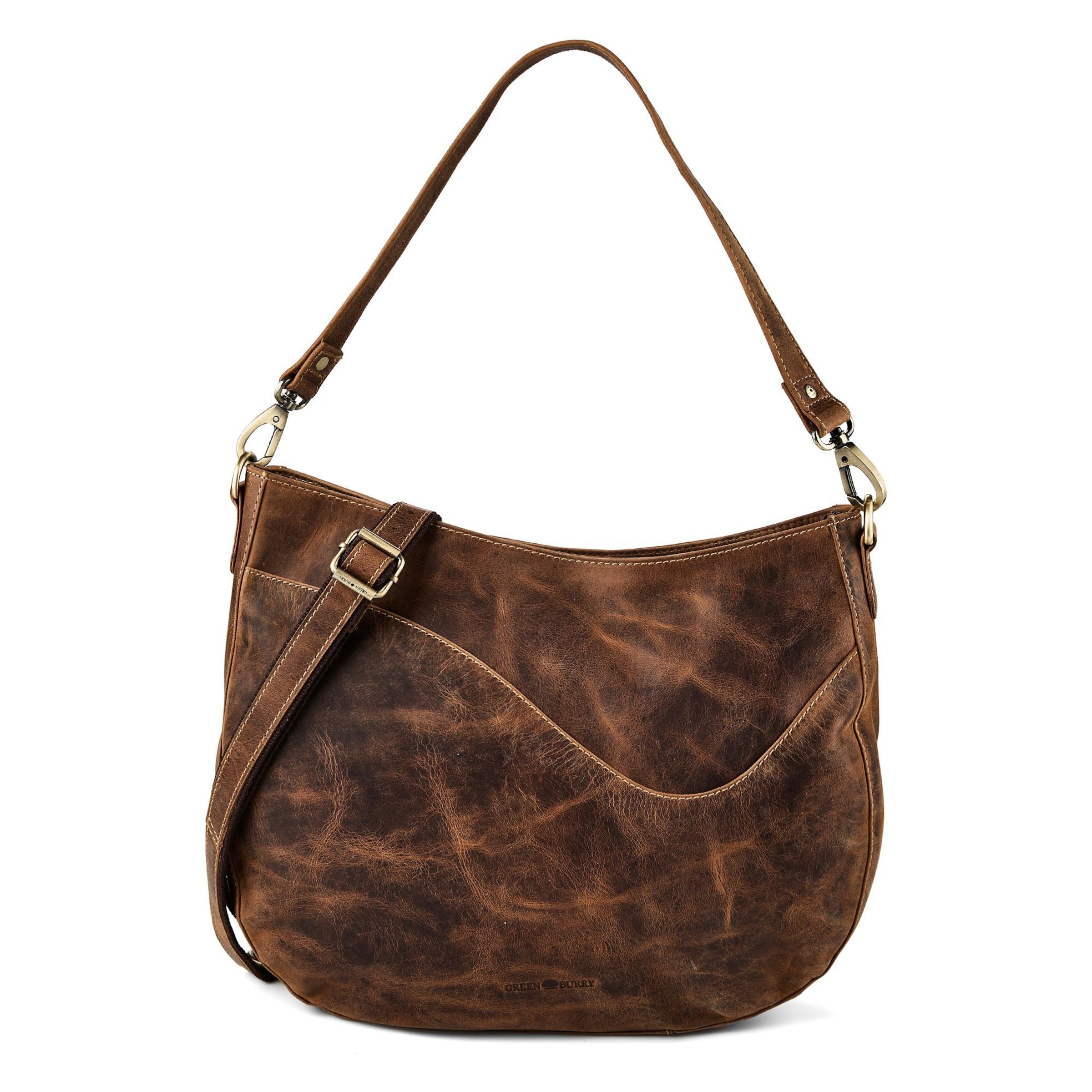 Sac bandoulière GREENBURRY en marron : devant