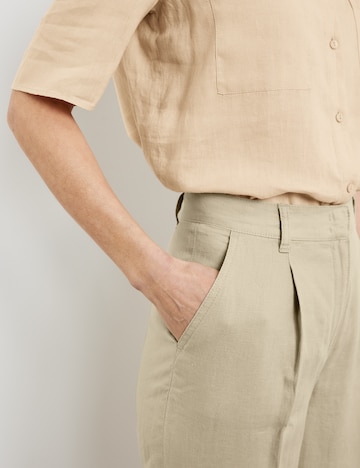 GERRY WEBER Zvonové kalhoty Kalhoty s puky – béžová