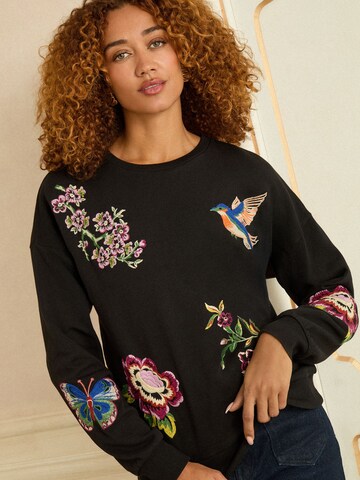 love & roses Sweatshirt in Schwarz