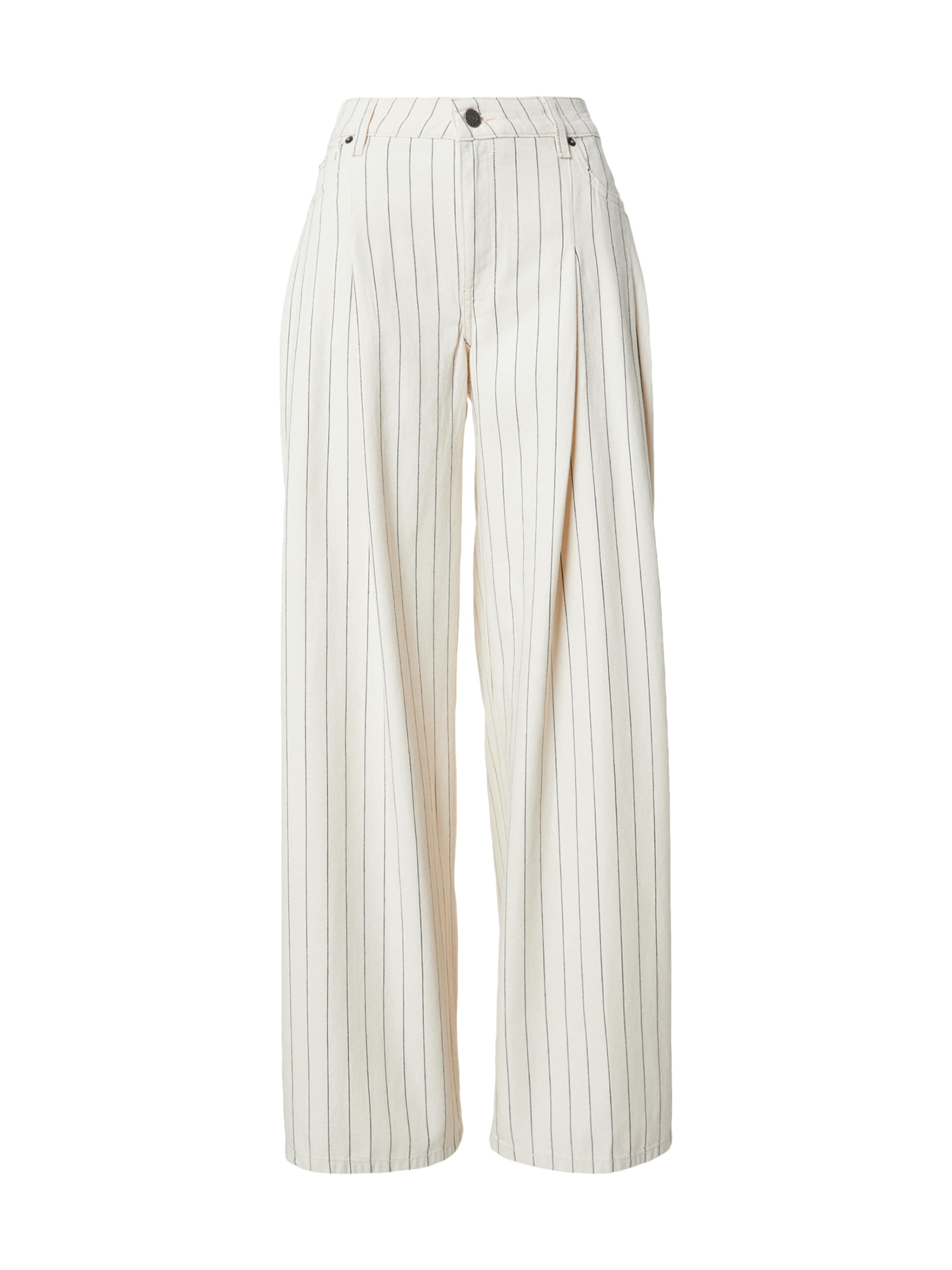 GUESS JEANS - Pierna ancha Pantalón vaquero plisado en beige: frente