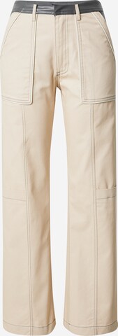 Nasty Gal Regular Broek in Beige: voorkant