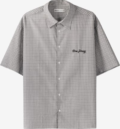 Bershka Button Up Shirt in Light grey / Black, Item view