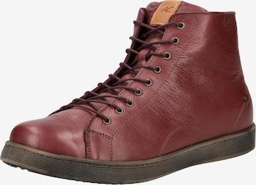 ANDREA CONTI Lace-Up Ankle Boots in Red: front