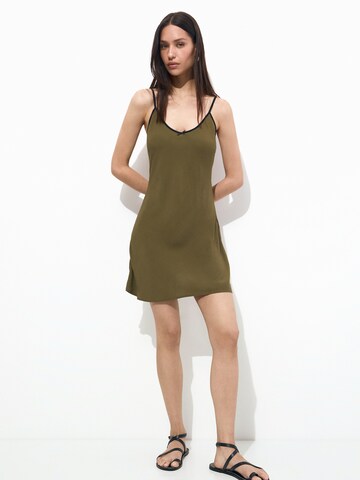 Pull&Bear Poletna obleka | zelena barva