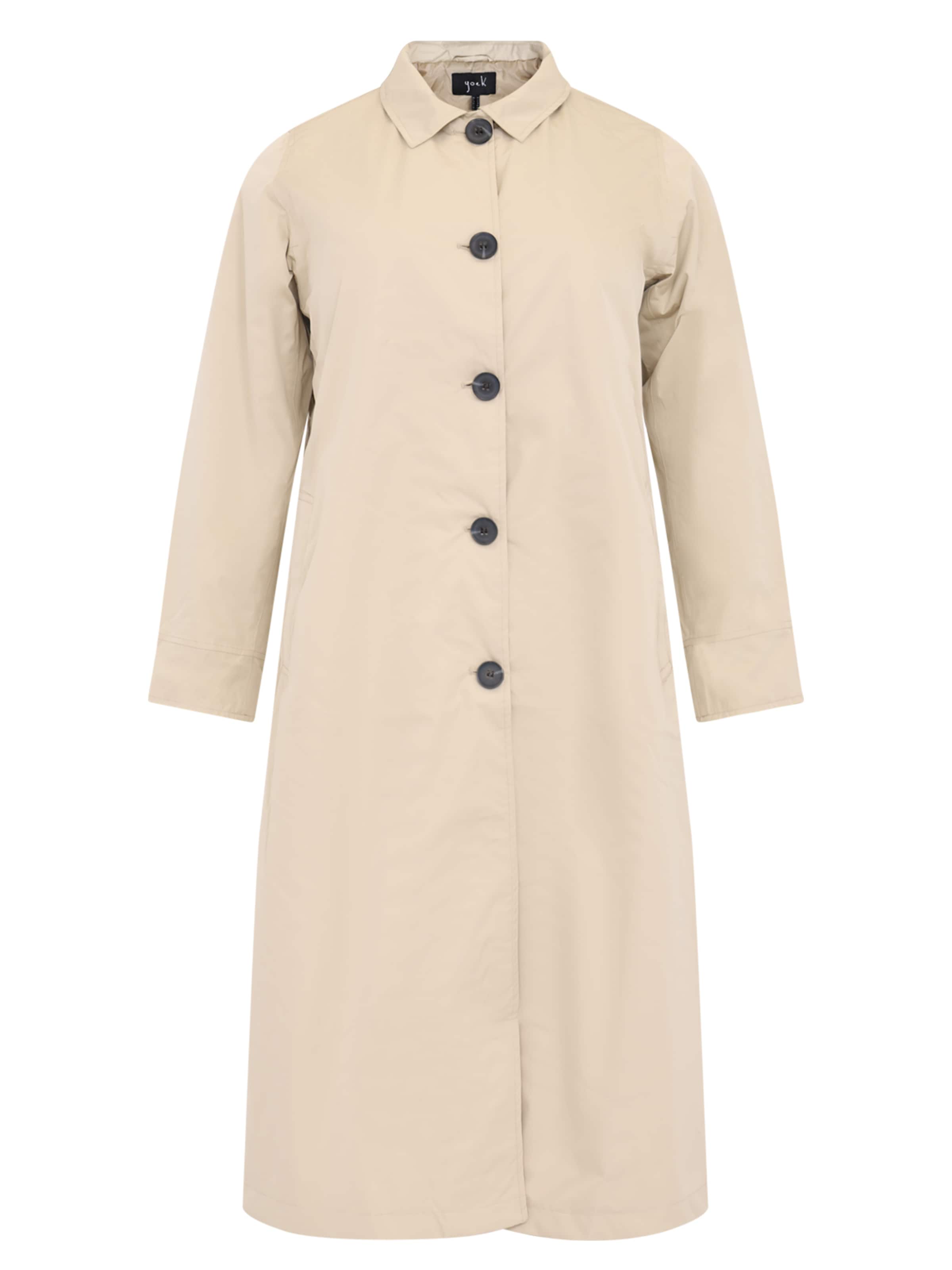 YOEK Between-seasons coat ' Dena ' in Beige: front