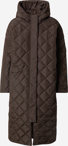 Monki Between-Seasons Coat in Brown: front