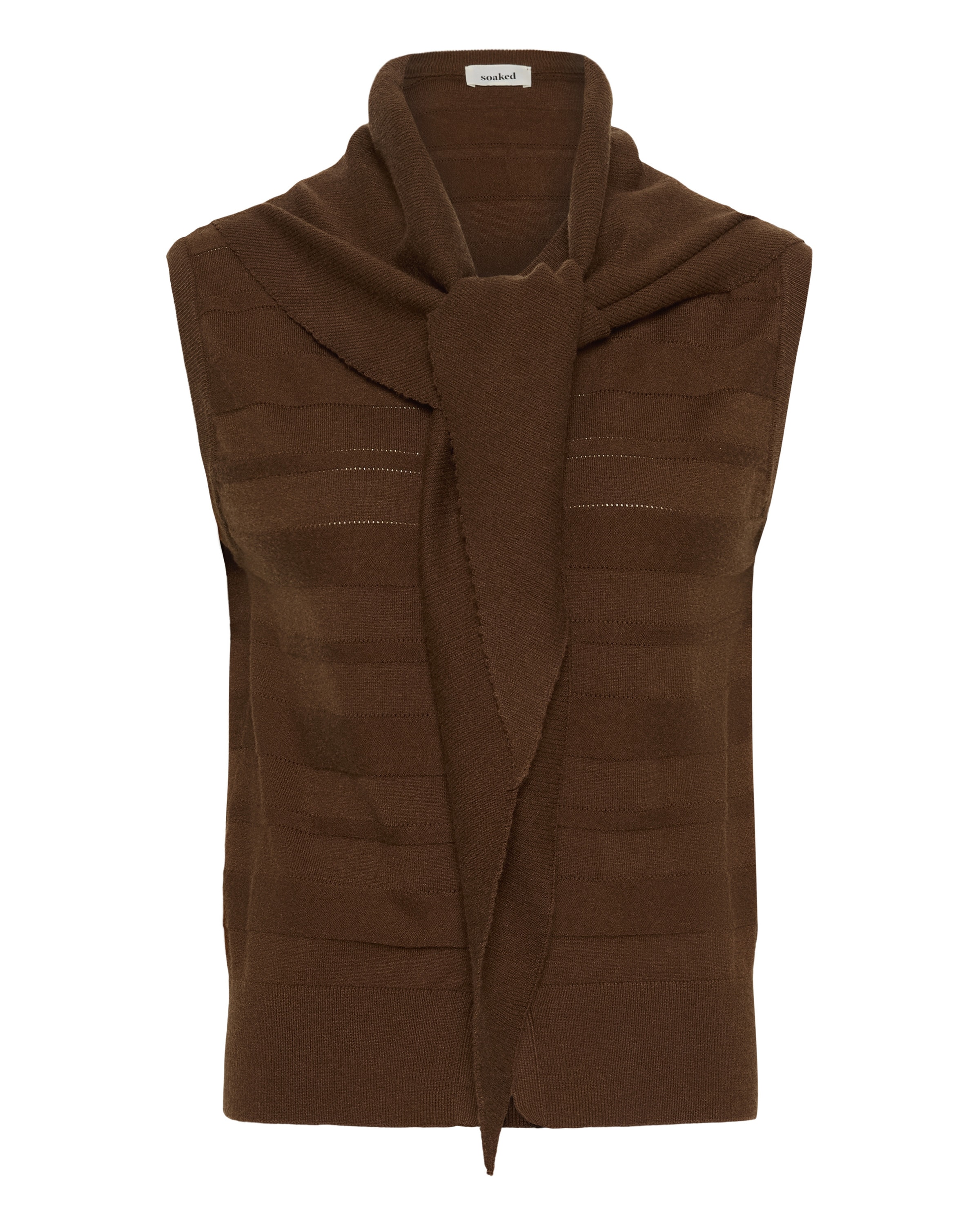 SOAKED IN LUXURY Weste 'SLSpina' in Braun: Vorderseite