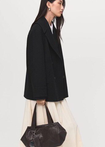 MANGO Between-Seasons Coat in Black