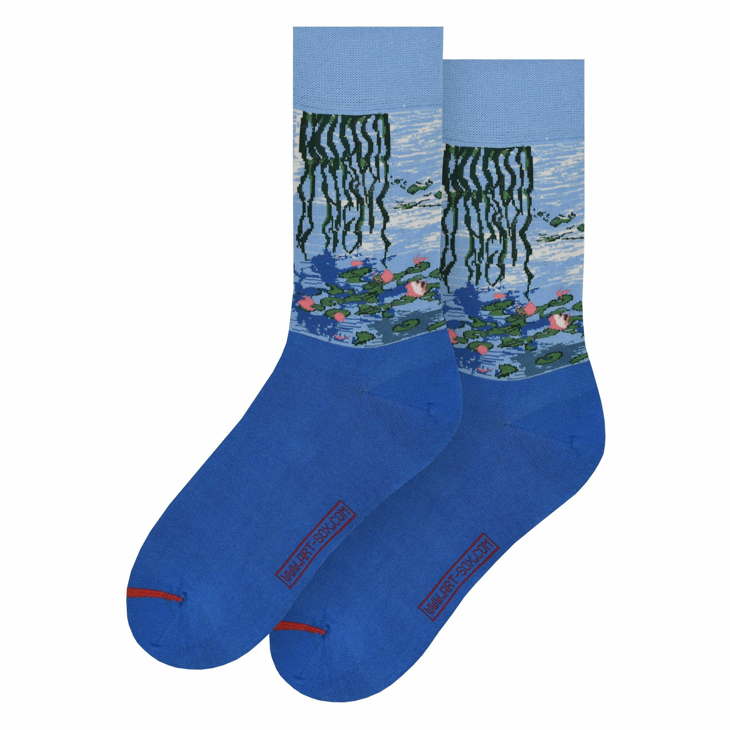 Frauen Wäsche MuseARTa Socken 'Water Lilies' in Kobaltblau, Himmelblau - OW54145