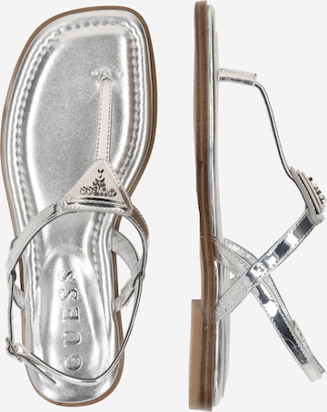 GUESS T-Bar Sandals 'Rainey' in Silver