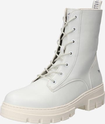 MUSTANG Lace-Up Ankle Boots in White: front