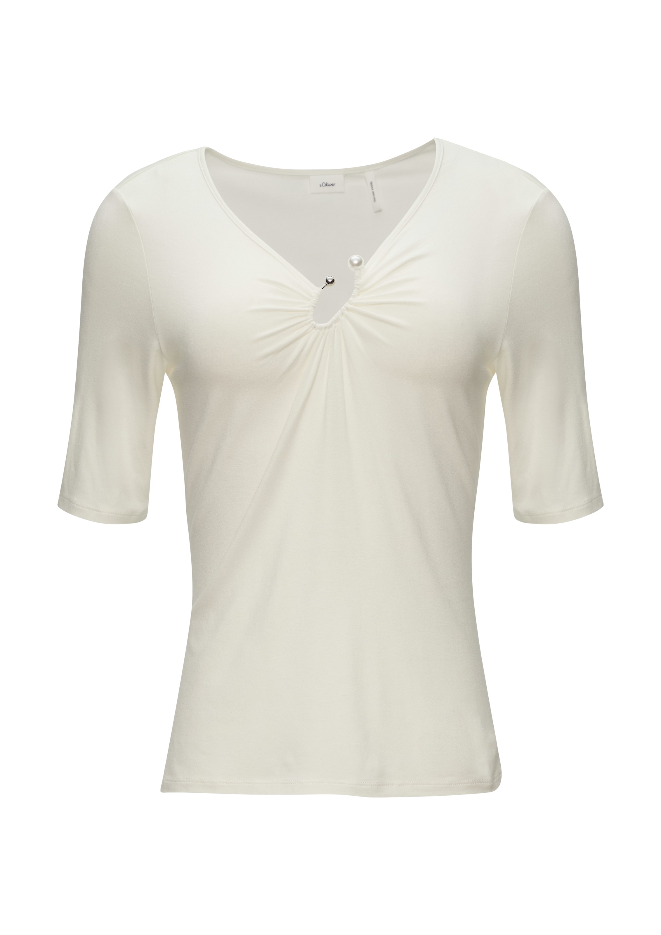 s.Oliver BLACK LABEL Μπλουζάκι σε μπεζ: μπροστά