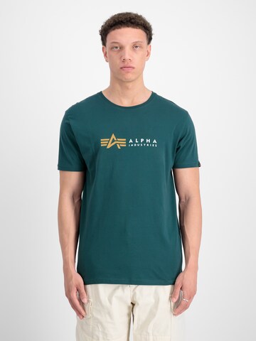 ALPHA INDUSTRIES Футболка в Зеленый: спереди