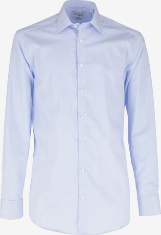 Black Label Shirt Regular Fit Streifenhemd 'TRAVEL' in Blau: predná strana