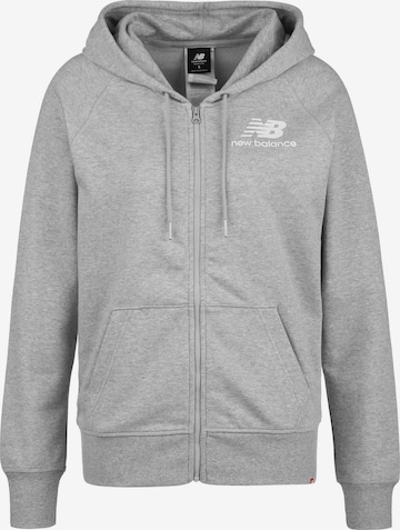 new balance Zip-Up Hoodie in Grey: front