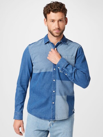 TOM TAILOR DENIM Regular fit Overhemd in Blauw: voorkant