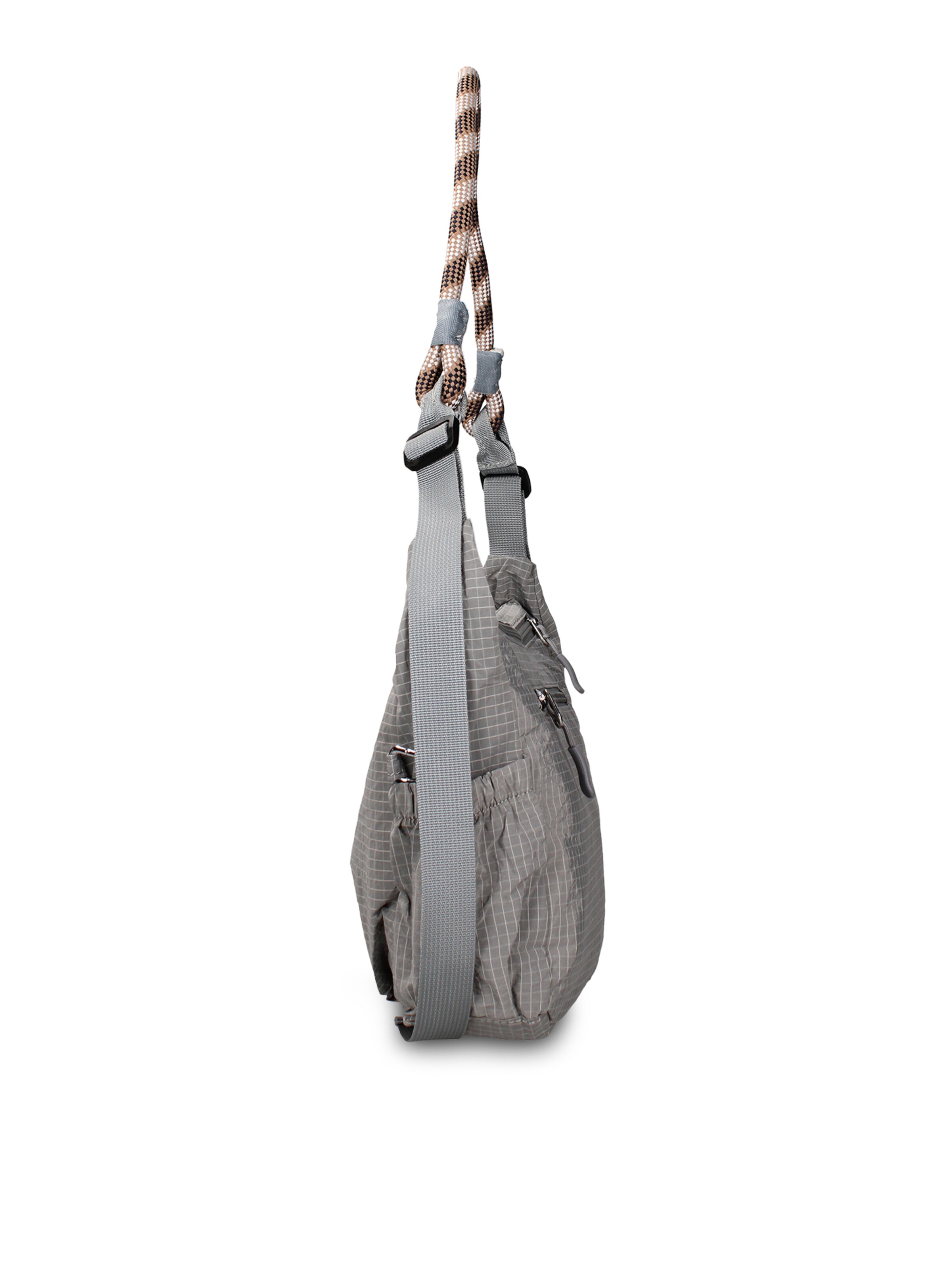 Borsa a spalla 'Borsa a Spalla Donna Gianmarco Venturi Pelle Vegana PU con Zip' di GianMarco Venturi in grigio