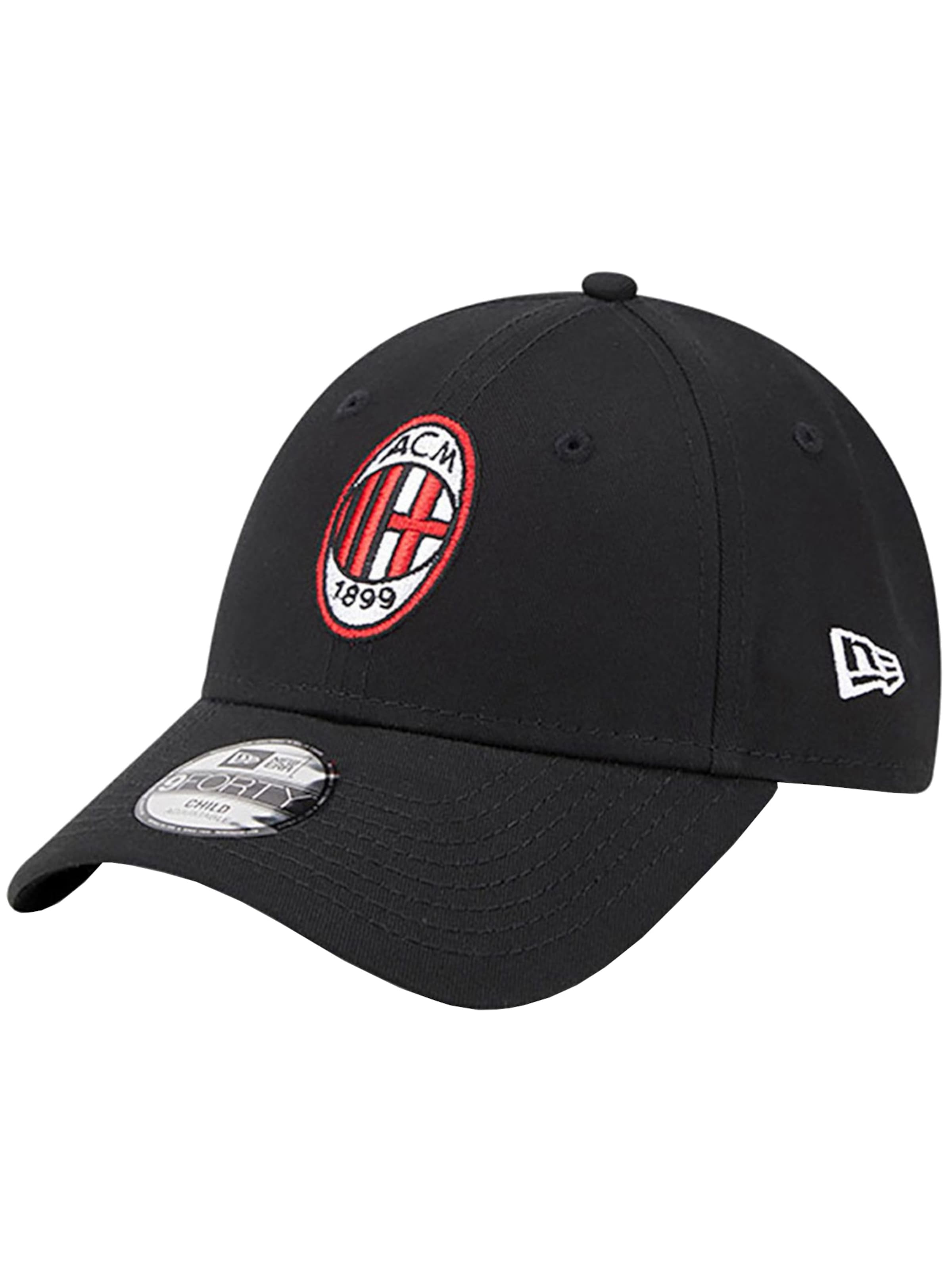 NEW ERA Hut 'New Era 9FORTY Kids Core AC Milan Cap'‌‌‌‌‌‌‌‌‌‌ in Schwarz: Vorderseite