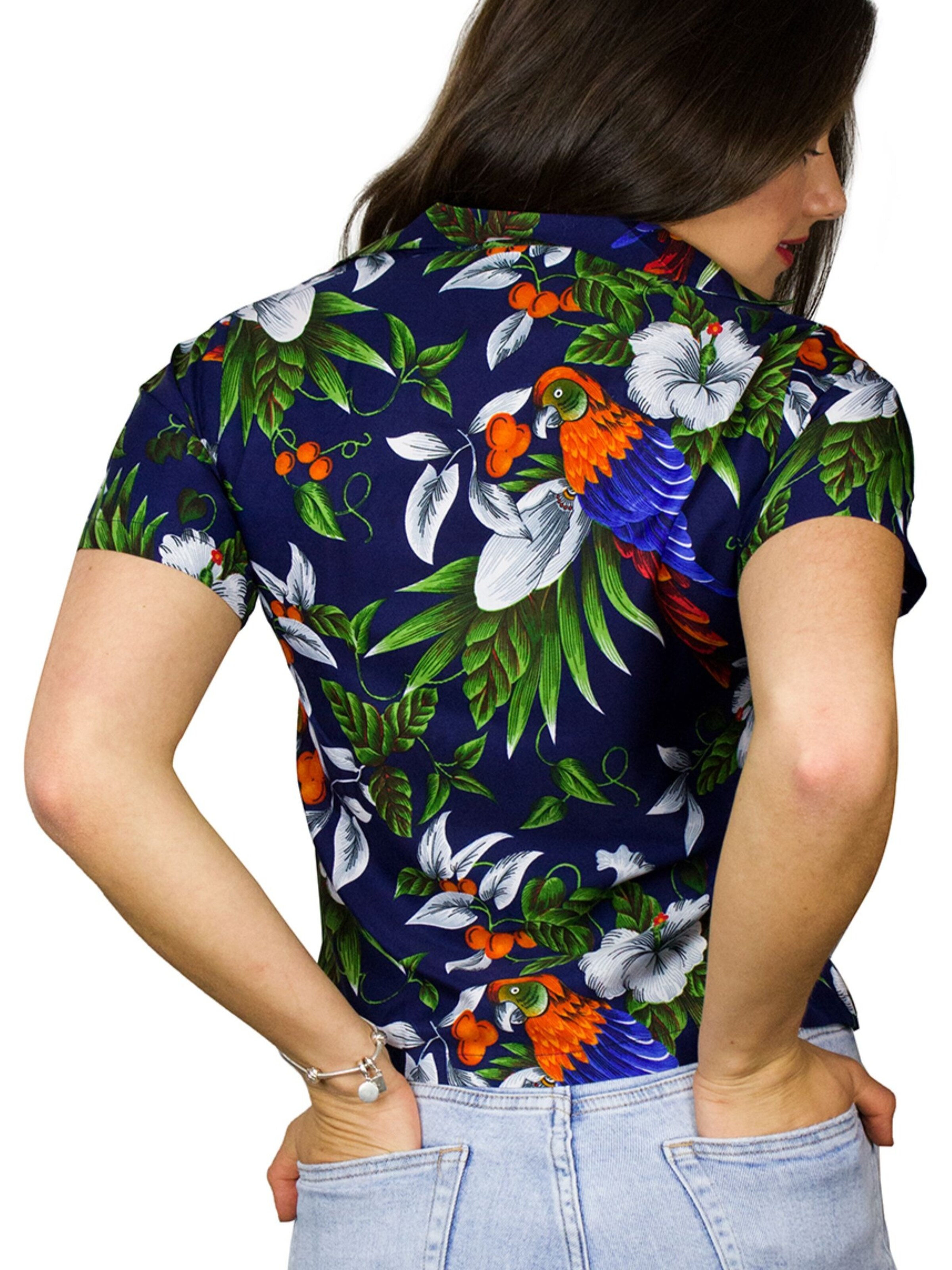 King Kameha Blouse 'Cherryparrot' in Blue