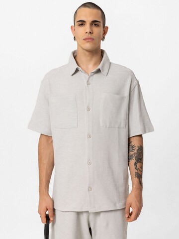 VAMOS CLO Button Up Shirt 'Moselle' in Grey: front