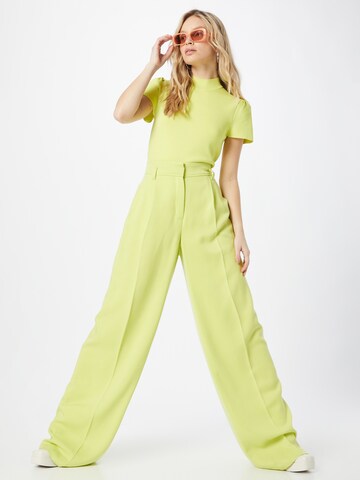 Riani Wide leg Pleat-Front Pants in Yellow