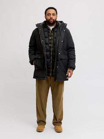 Jack & Jones Plus Zimska jakna 'JJFINN' | črna barva