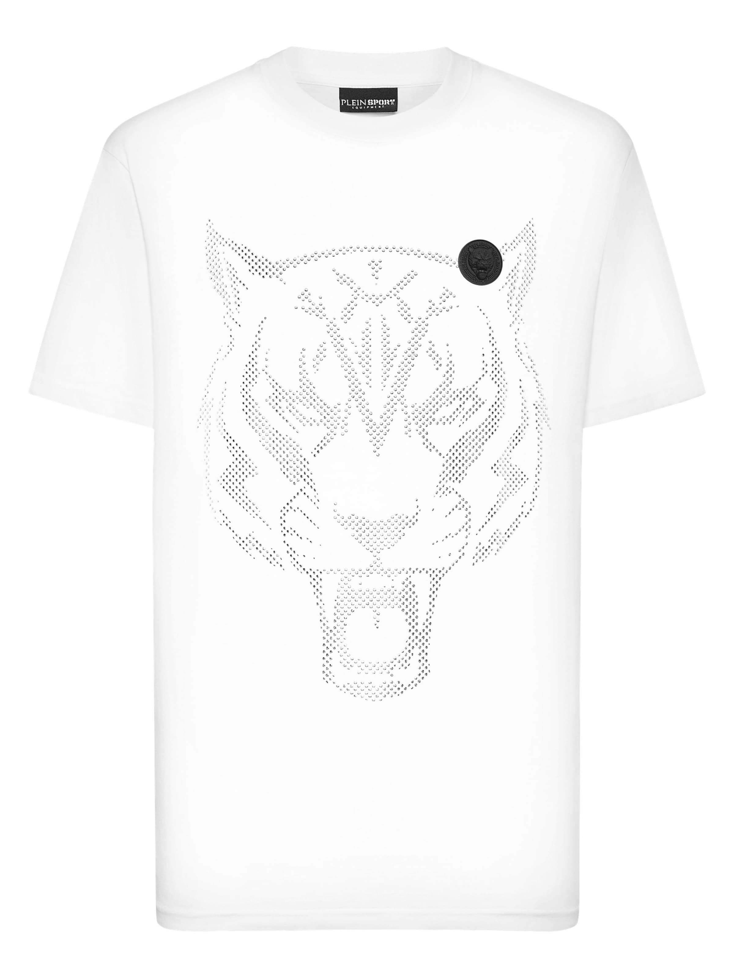 Maglietta 'Tiger' di Plein Sport in bianco: frontale