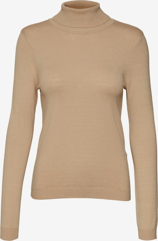 VERO MODA Trui 'HAPPINESS' in Beige: voorkant