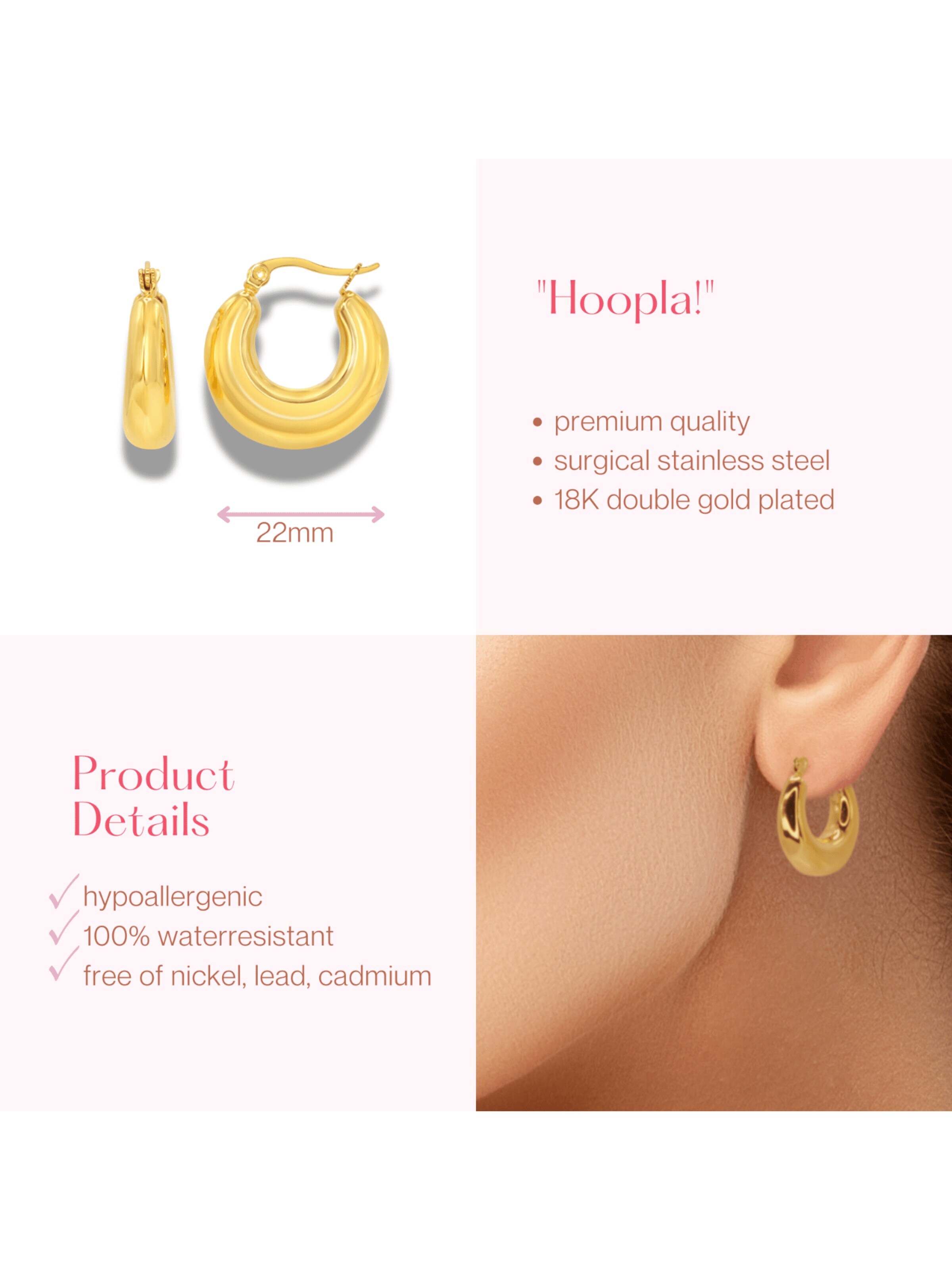 ARS-ARGENTI Ohrringe 'HOOPLA!'‌‌‌‌‌ in Gold