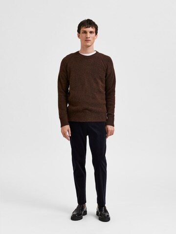 SELECTED HOMME Pullover 'Rai' in Braun