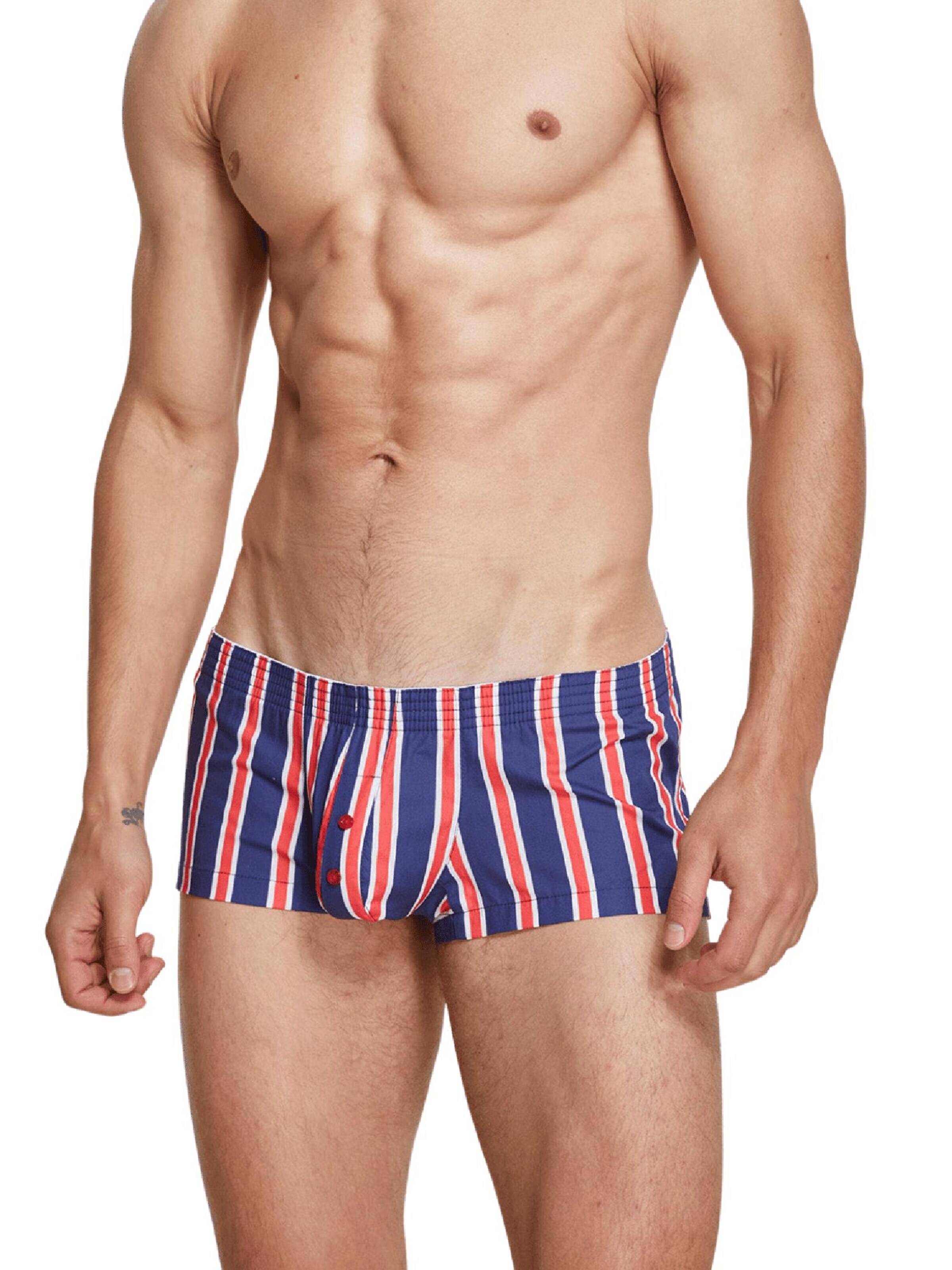 SEOBEAN Boxer shorts 'Baumwolle Boxershort Tight Cup Trunk Gestreift' in Blue: front