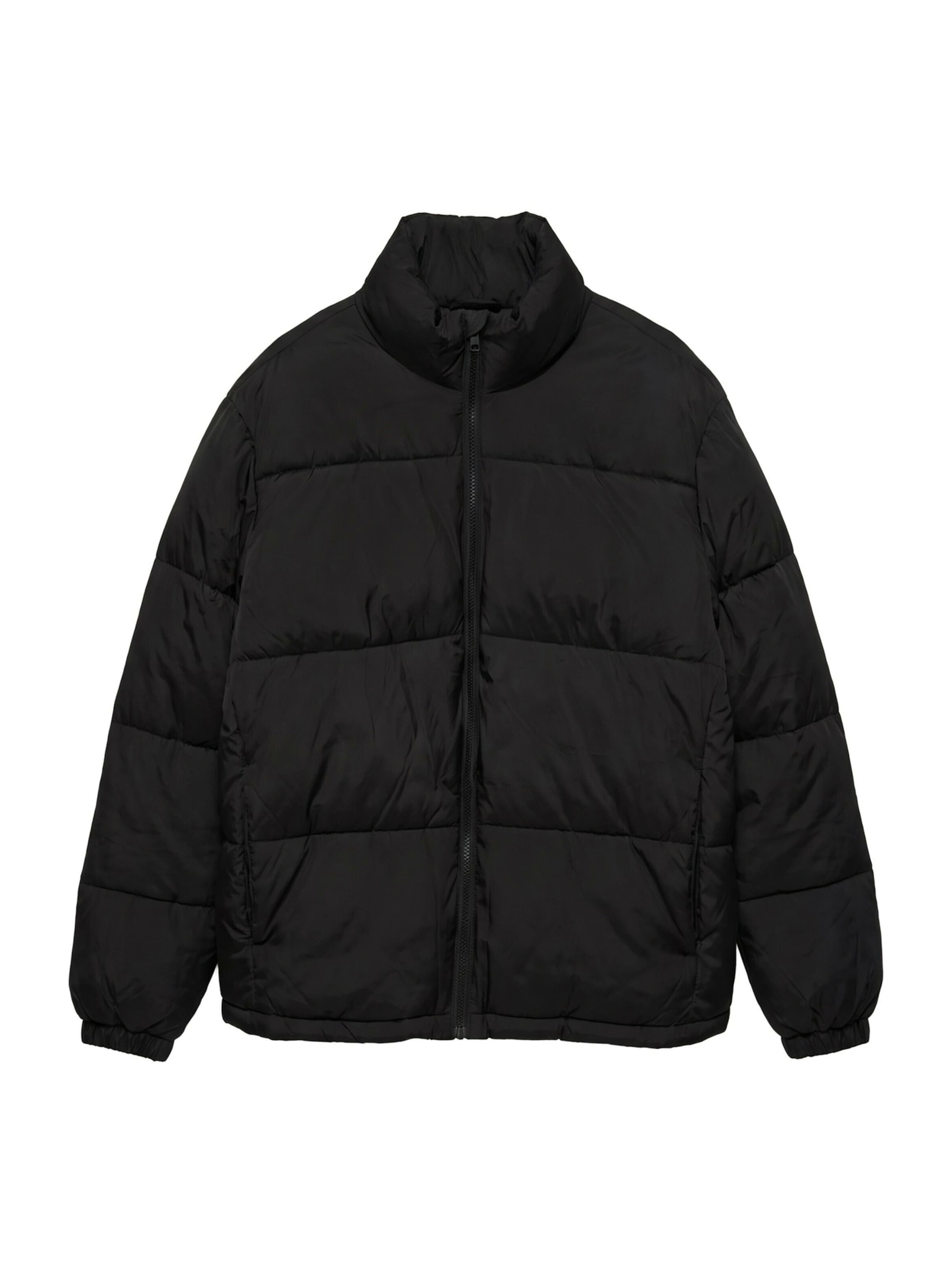 Geacă de iarnă de la Pull&Bear pe negru: față