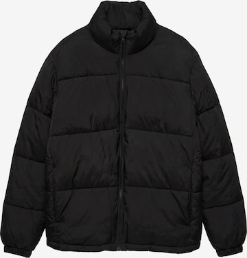 Pull&Bear Zimní bunda – černá: přední strana