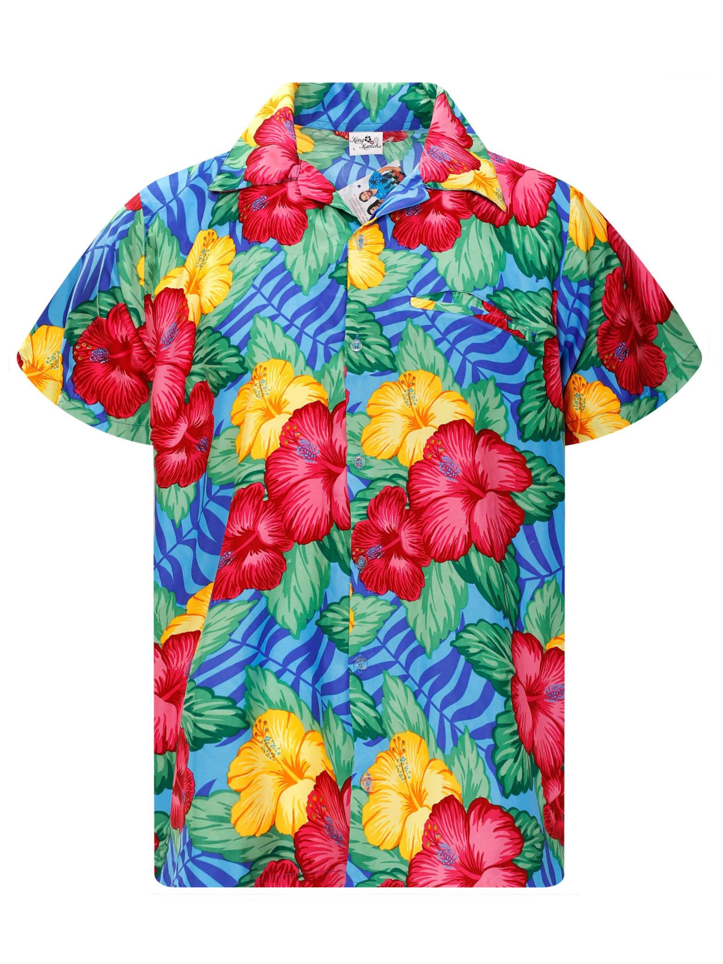 Maglietta 'Wild Flowers' di King Kameha in blu: frontale