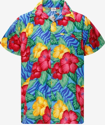 Maglietta 'Wild Flowers' di King Kameha in blu: frontale