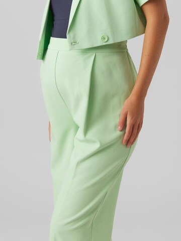 MAMALICIOUS Wide leg Trousers with creases 'Nomy' in Green