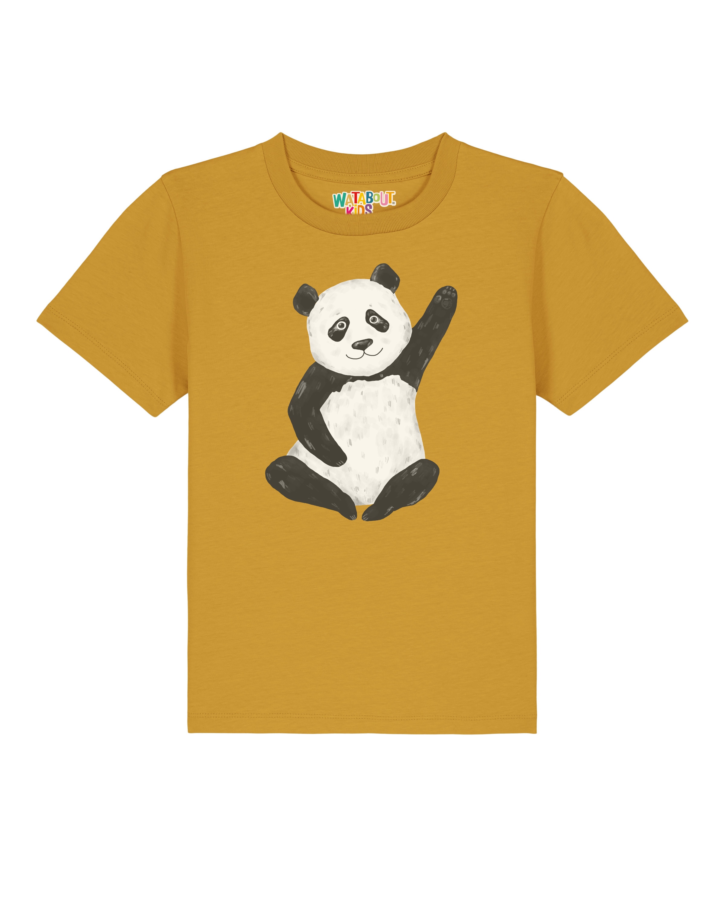 Maglietta 'Panda' di watabout.kids in giallo: frontale