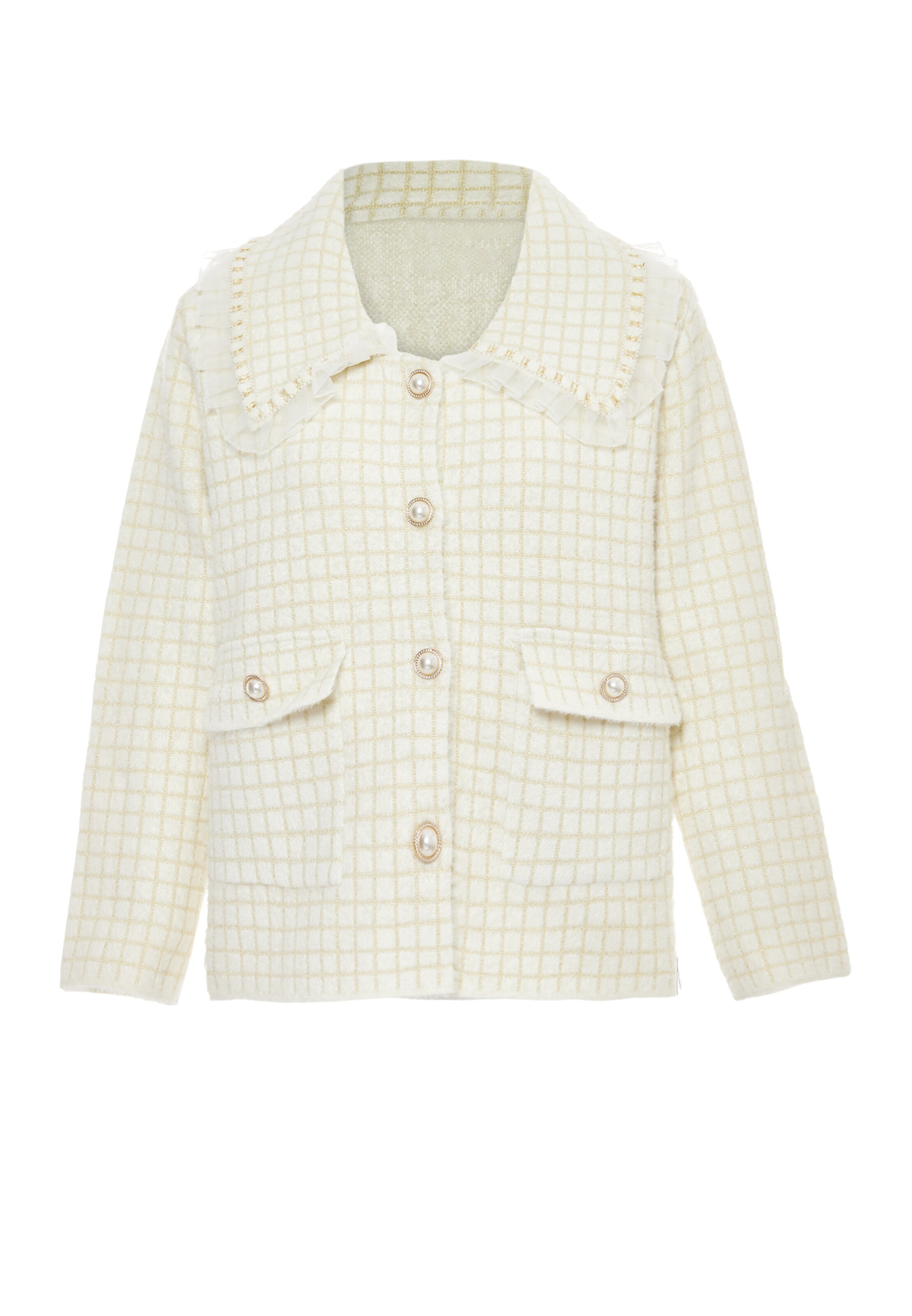 ZITHA Gebreid vest in Wit: voorkant